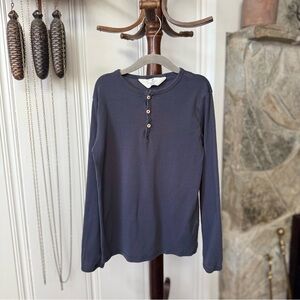 H&M Navy Long Sleeve Henley Shirt